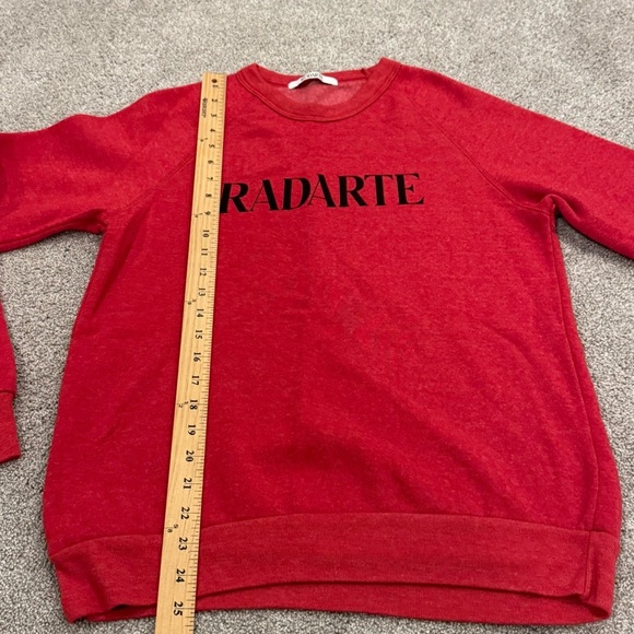 Rodarte ‘Radarte’ Heathered Crewneck Sweatshirt Red Black Size Small Like New - Picture 6 of 9